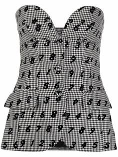 Moschino топ в ломаную клетку