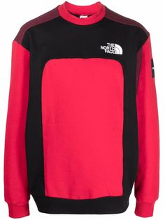 The North Face logo-print colour-block sweatshirt