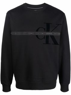 Calvin Klein Jeans velvet-effect log-print sweatshirt