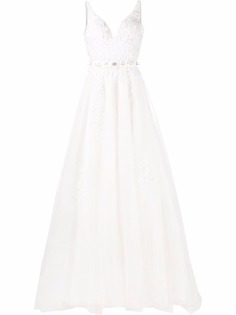 Loulou длинное свадебное платье с цветочным кружевом
