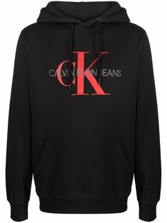 Calvin Klein Jeans logo-print organic cotton hoodie