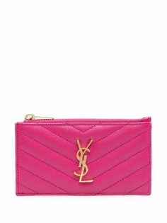 Saint Laurent стеганый картхолдер Monogram
