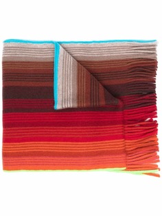 PAUL SMITH полосатый шарф с бахромой