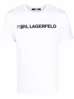 Karl Lagerfeld футболка Ikonik с вышитым логотипом