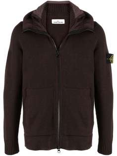 Stone Island худи на молнии с нашивкой-логотипом