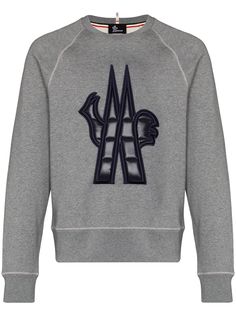 Moncler Grenoble logo patch crew neck sweatshirt
