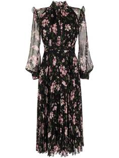 Erdem плиссированное платье с цветочным принтом