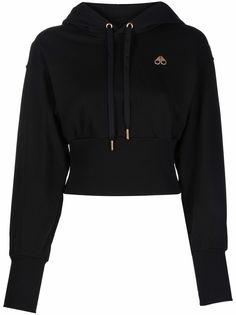Moose Knuckles укороченное худи с логотипом