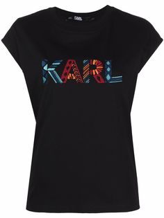 Karl Lagerfeld футболка из органического хлопка с вышитым логотипом