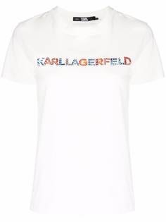 Karl Lagerfeld футболка из органического хлопка с вышитым логотипом