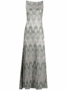 M Missoni длинное платье с узором зигзаг