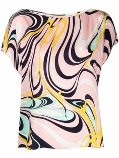 Emilio Pucci топ с короткими рукавами и графичным принтом