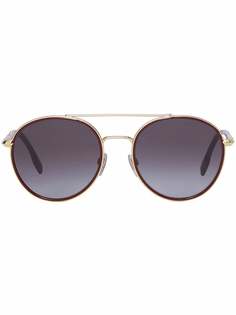 Burberry Icon-Stripe round-frame sunglasses