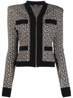 Balmain пиджак на молнии с монограммой
