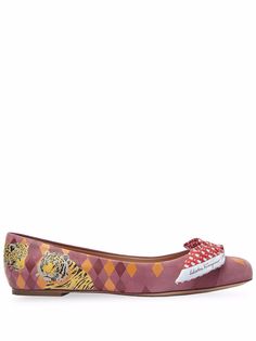Salvatore Ferragamo балетки Varina с принтом