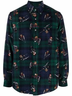 Polo Ralph Lauren вельветовая рубашка с принтом Polo Bear