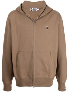 A BATHING APE® худи на молнии с вышитым логотипом