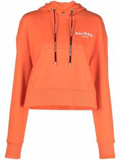 Balmain укороченное худи с логотипом