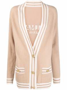 Balmain кардиган вязки интарсия с логотипом