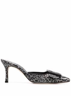 Manolo Blahnik мюли Maysalebi с леопардовым принтом