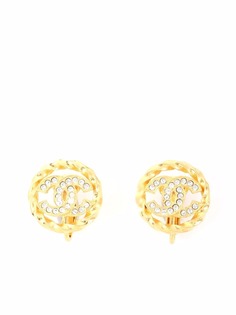 Chanel Pre-Owned серьги-клипсы с логотипом CC