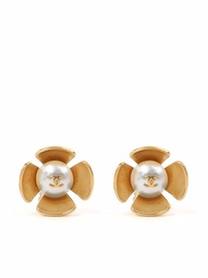 Chanel Pre-Owned серьги-клипсы 1996-го года с логотипом CC