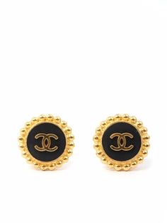 Chanel Pre-Owned серьги-клипсы 1995-го года с логотипом CC