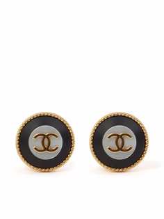 Chanel Pre-Owned серьги-клипсы 1996-го года с логотипом CC