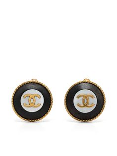 Chanel Pre-Owned серьги-клипсы 1994-го года с логотипом CC