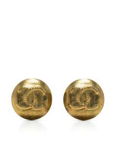 Chanel Pre-Owned серьги-клипсы 1996-го года с логотипом CC