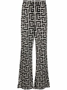 Balmain жаккардовые брюки с монограммой