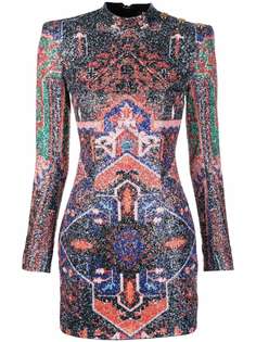 Balmain платье мини с пайетками