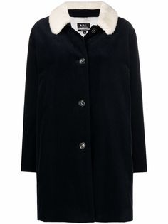 A.P.C. пальто New Doll с меховым воротником