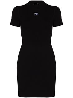 Alexander Wang приталенное платье мини с логотипом