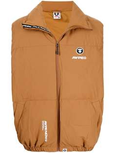 AAPE BY *A BATHING APE® дутый жилет с нашивкой-логотипом