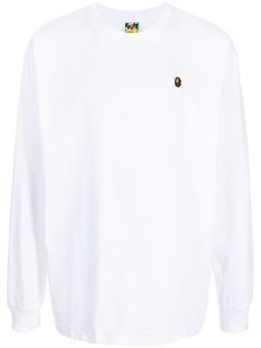 A BATHING APE® футболка с длинными рукавами и нашивкой-логотипом