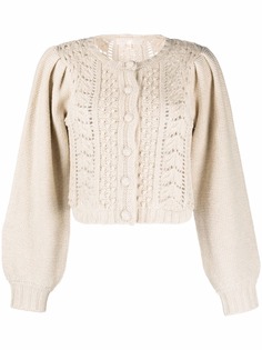 LoveShackFancy кардиган рыхлой вязки с длинными рукавами