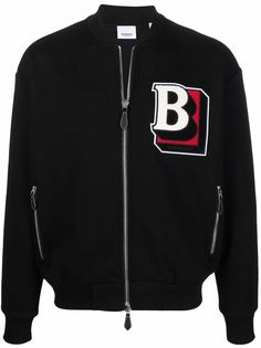 Burberry бомбер с нашивкой-логотипом