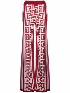 Balmain брюки с завышенной талией и монограммой