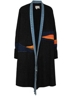 Greg Lauren GREG SUNRISE BLANKET LONG CARDI BLK