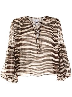 Misa Los Angeles топ Alessa Zebra с длинными рукавами