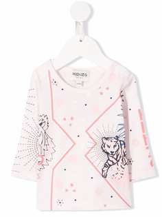 Kenzo Kids футболка из органического хлопка с принтом Tiger