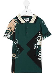 Kenzo Kids рубашка поло с принтом