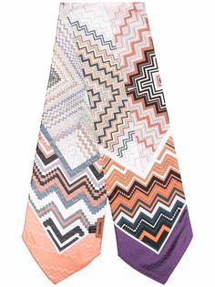 Missoni шелковый платок с узором зигзаг