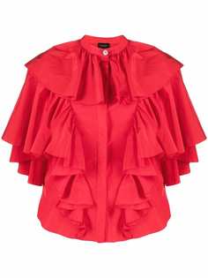 Giambattista Valli блузка с короткими рукавами и оборками