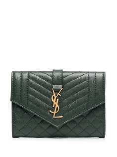 Saint Laurent стеганый кошелек с логотипом