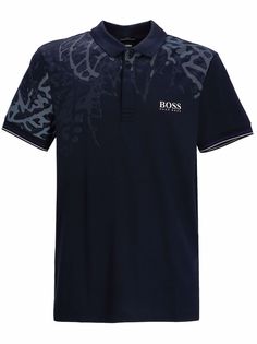 BOSS рубашка поло с абстрактным узором
