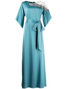 Marchesa Notte длинное платье с вышивкой