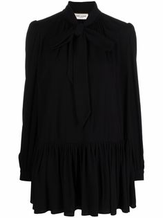Saint Laurent платье с оборками