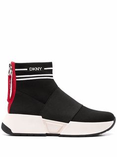 DKNY кроссовки-носки вязки интарсия с логотипом
